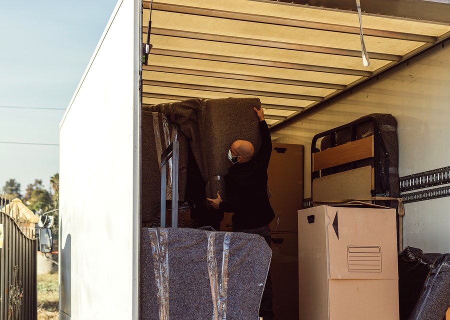 Furniture being moved by professional crew