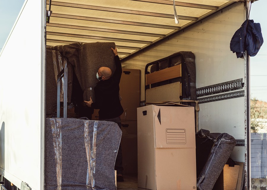 Furniture being moved by professional crew