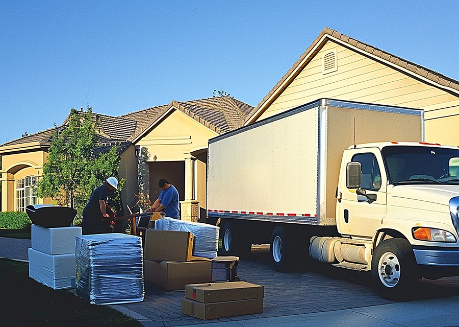 Furniture being moved by professional crew