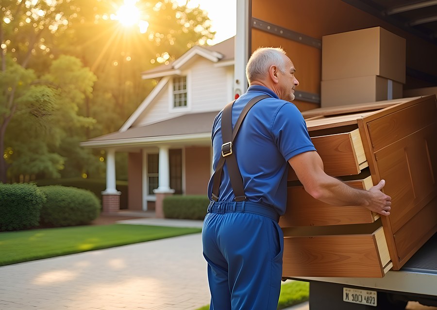 Furniture being moved by professional crew
