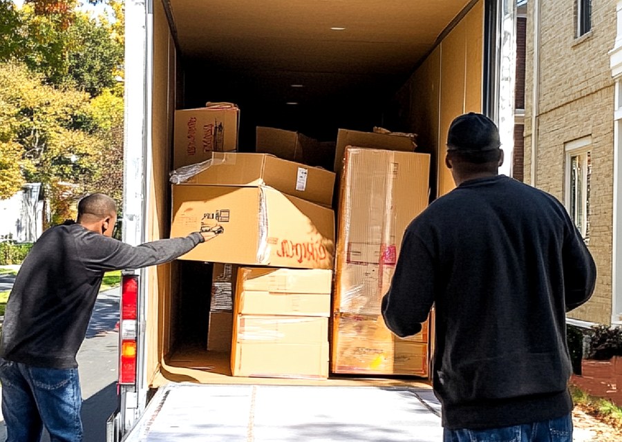 Furniture being moved by professional crew