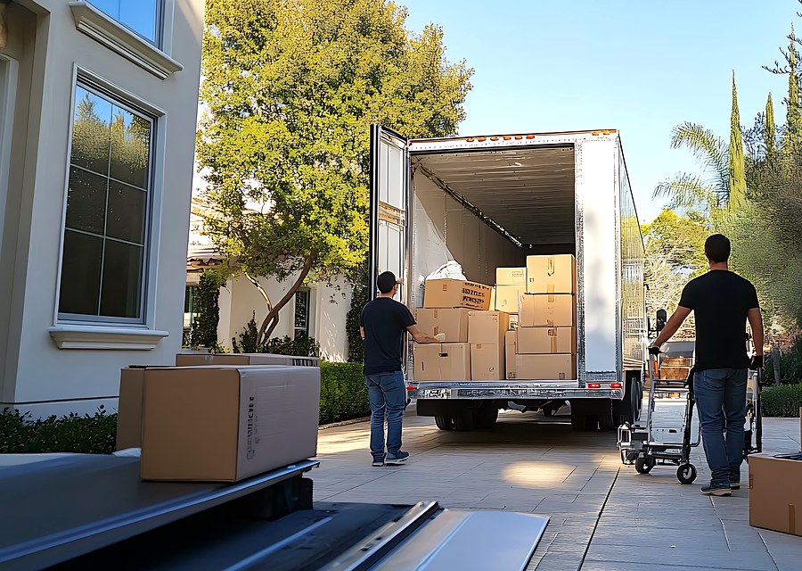 Furniture being moved by professional crew