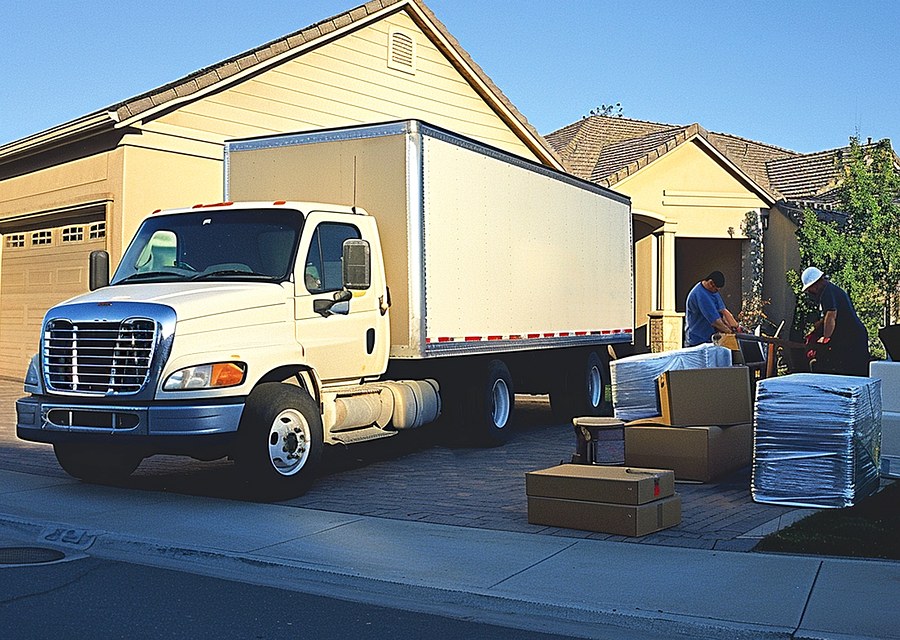 Furniture being moved by professional crew