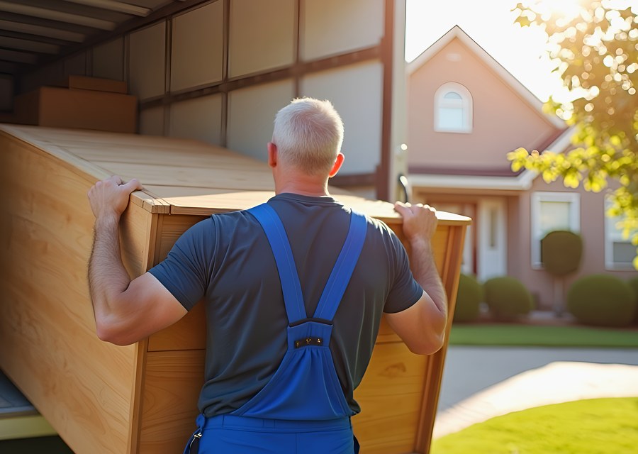 Furniture being moved by professional crew