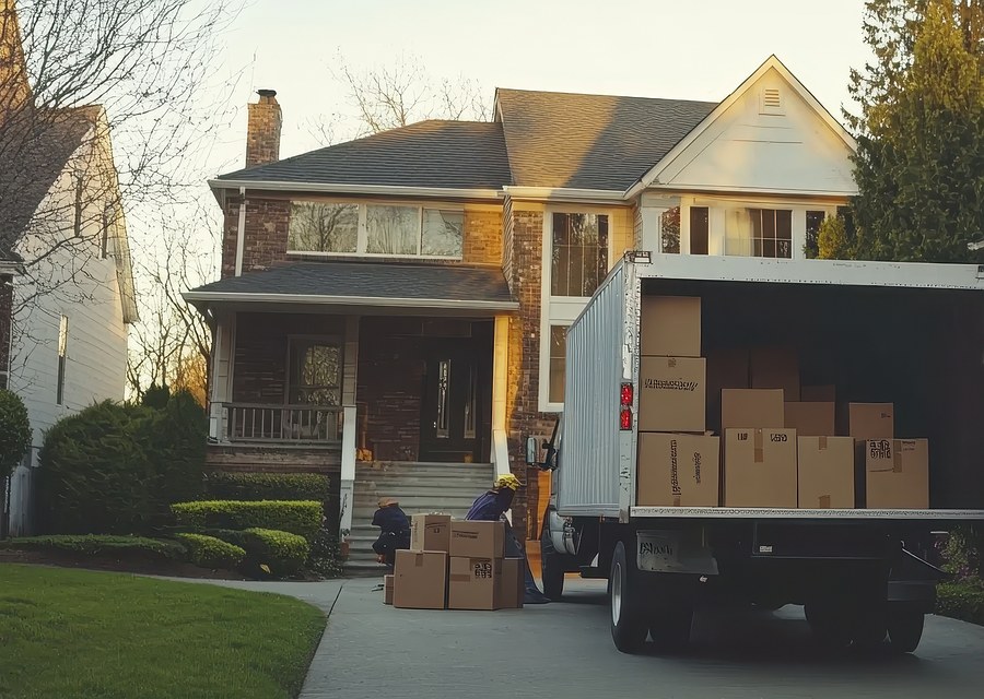 Furniture being moved by professional crew