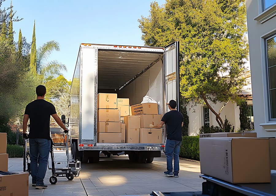 Furniture being moved by professional crew