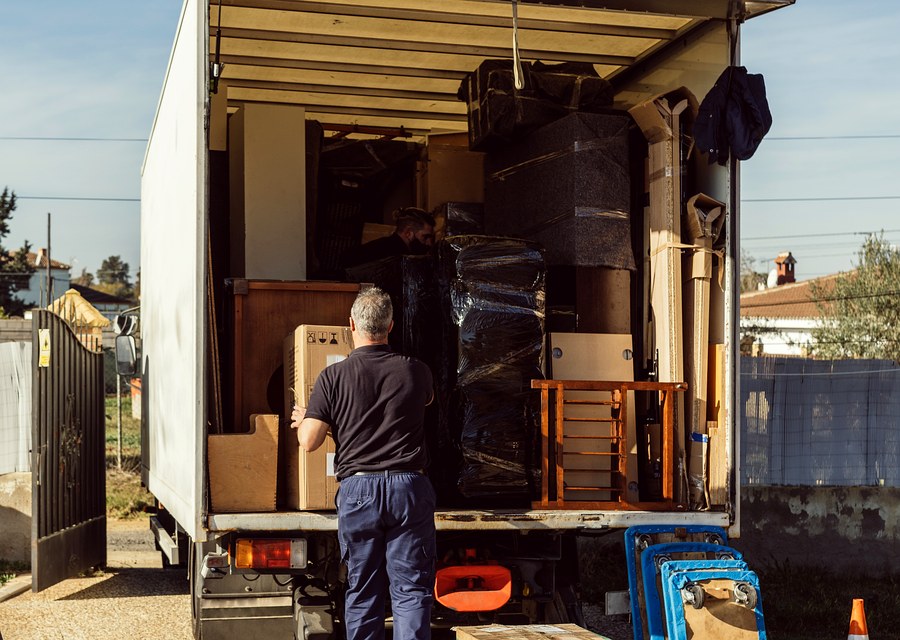 Furniture being moved by professional crew