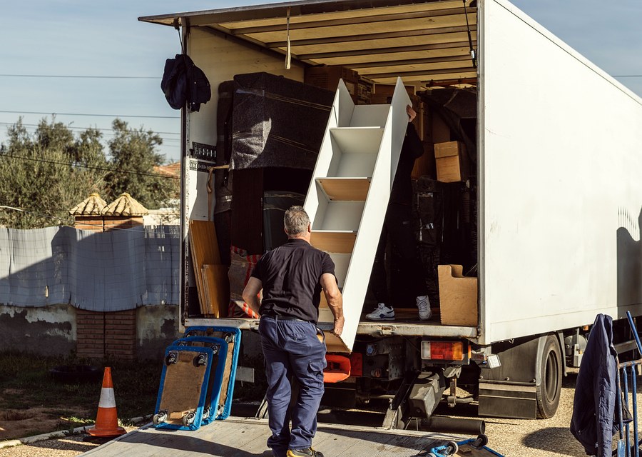 Furniture being moved by professional crew