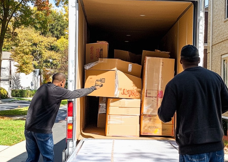 Furniture being moved by professional crew