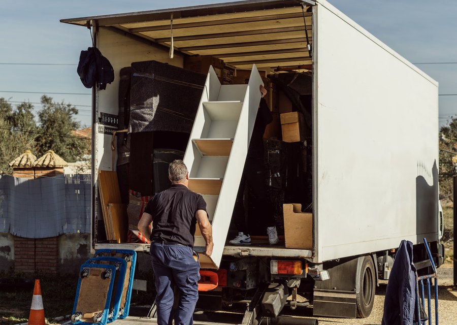 Furniture being moved by professional crew