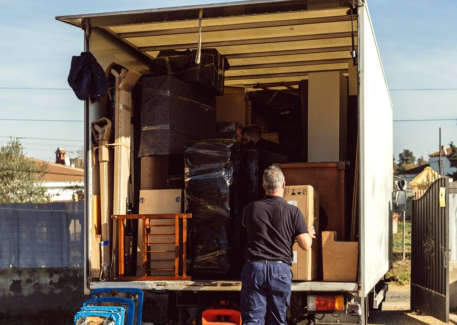 Furniture being moved by professional crew