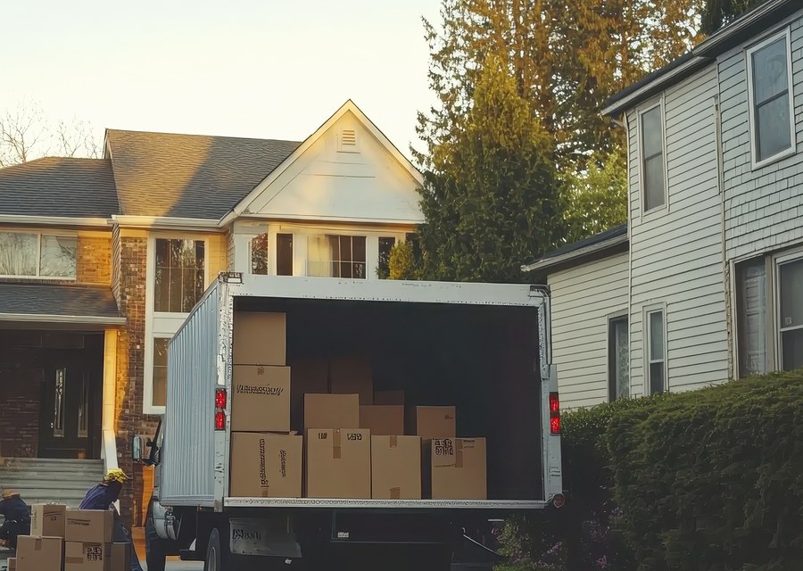 Furniture being moved by professional crew