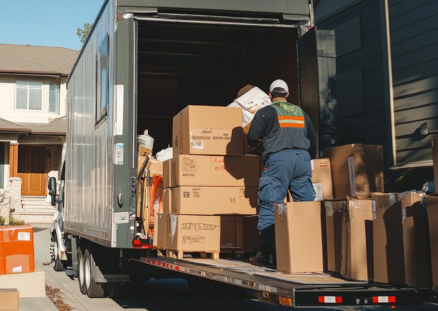 Furniture being moved by professional crew
