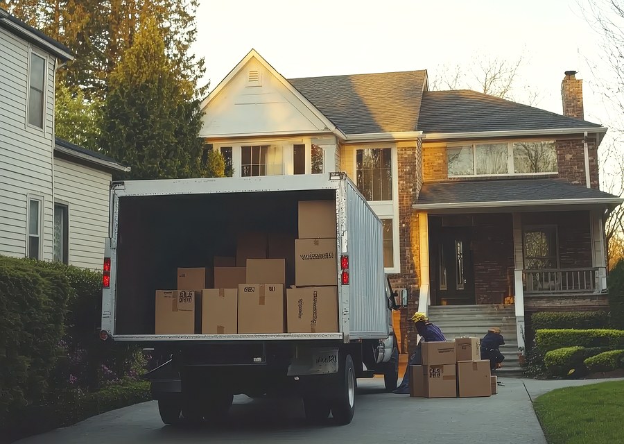 Furniture being moved by professional crew