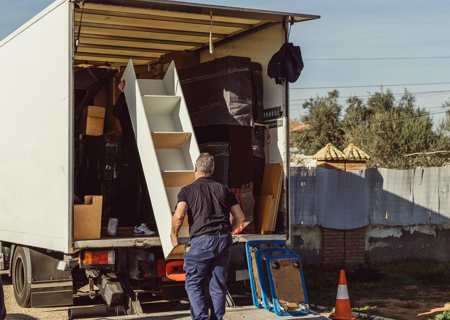 Furniture being moved by professional crew