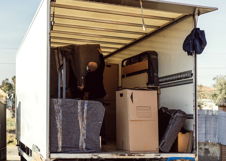 Furniture being moved by professional crew