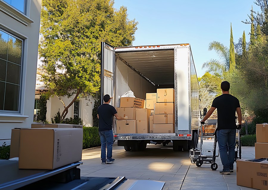 Furniture being moved by professional crew