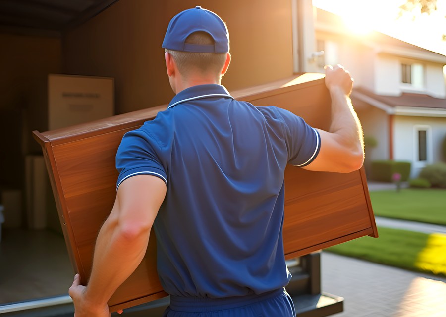 Furniture being moved by professional crew