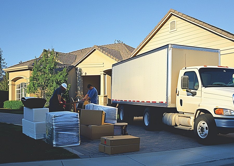 Furniture being moved by professional crew