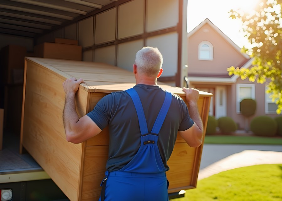 Furniture being moved by professional crew