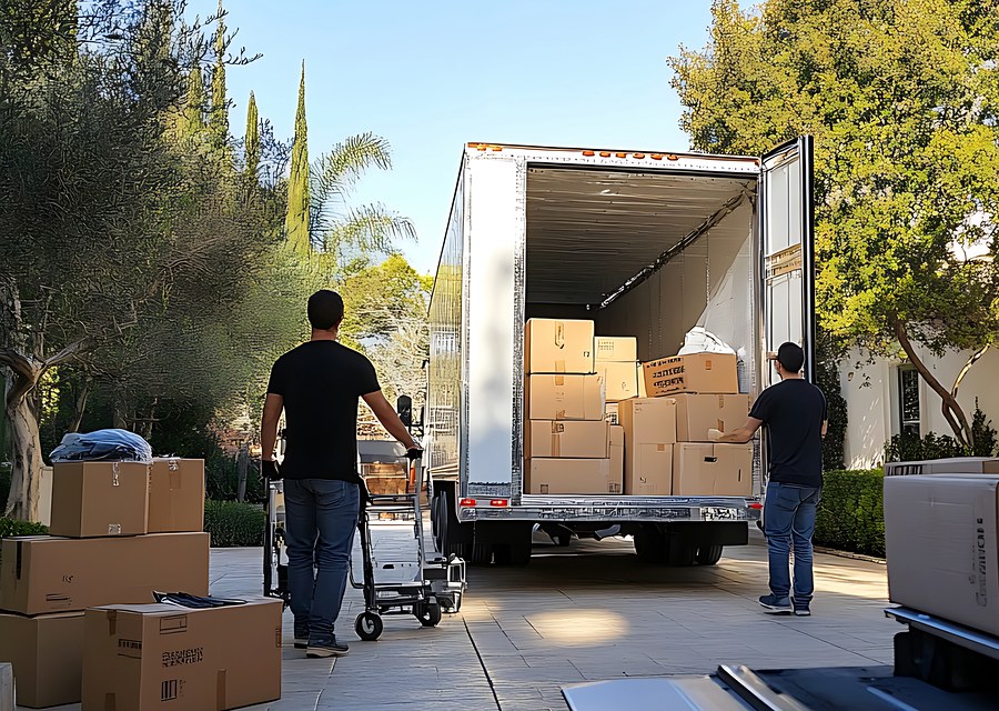 Furniture being moved by professional crew