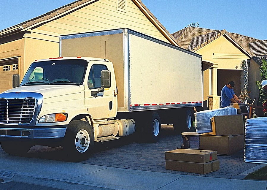 Furniture being moved by professional crew
