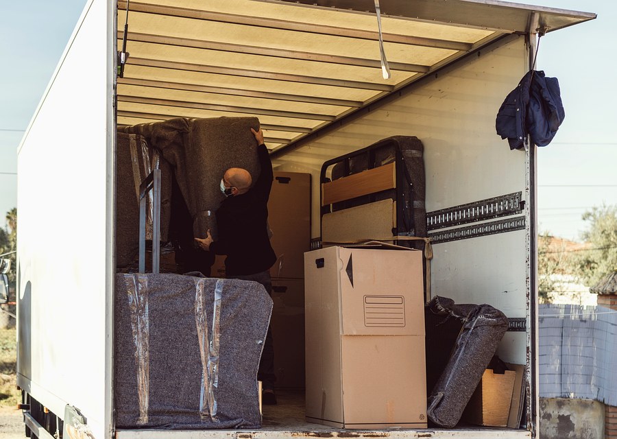 Furniture being moved by professional crew
