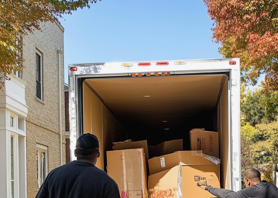 Furniture being moved by professional crew