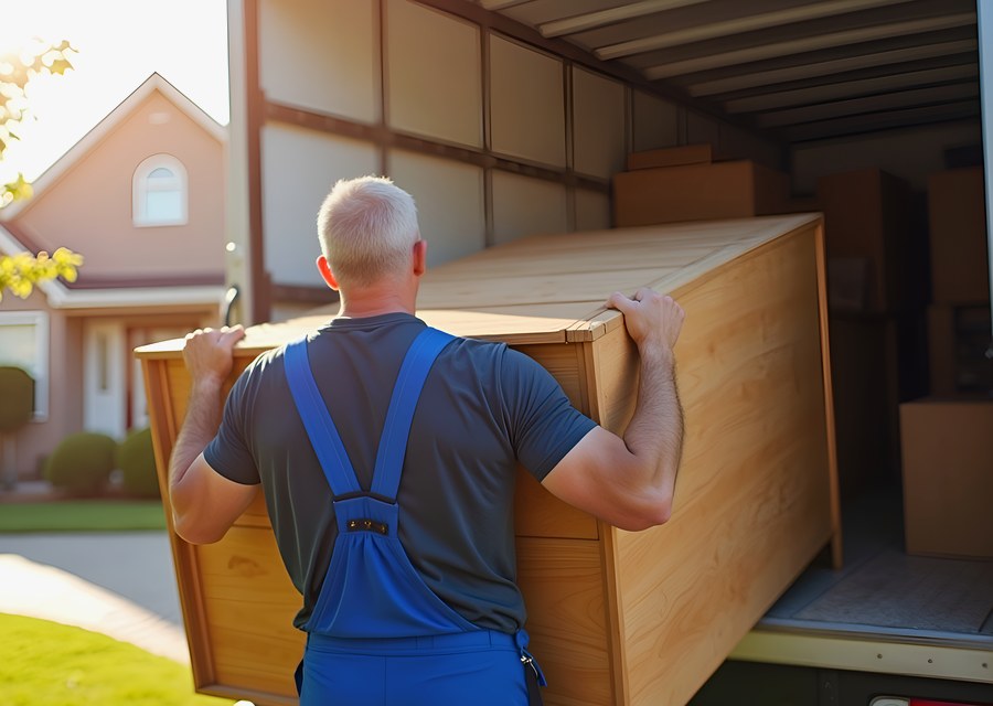 Furniture being moved by professional crew