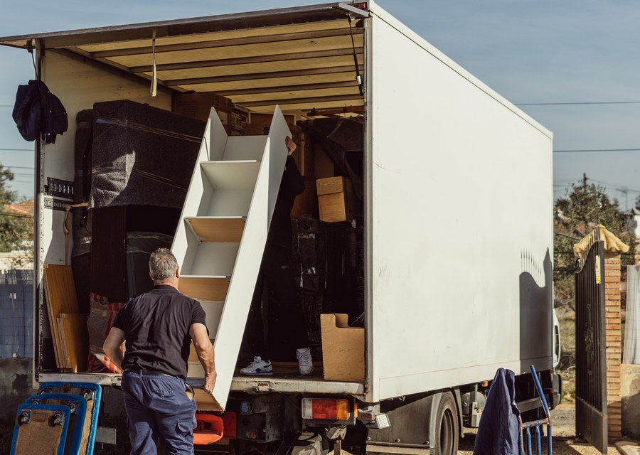 Furniture being moved by professional crew