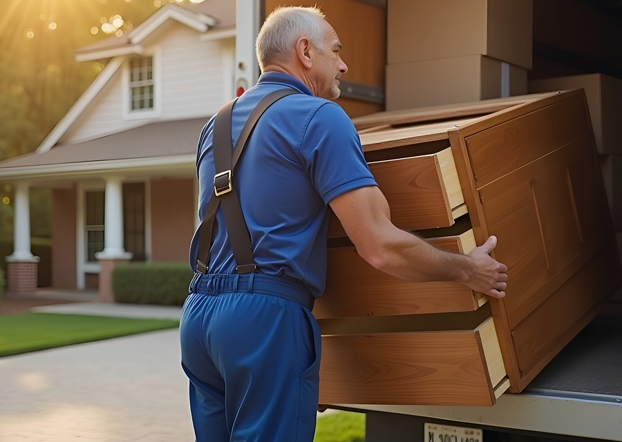 Furniture being moved by professional crew
