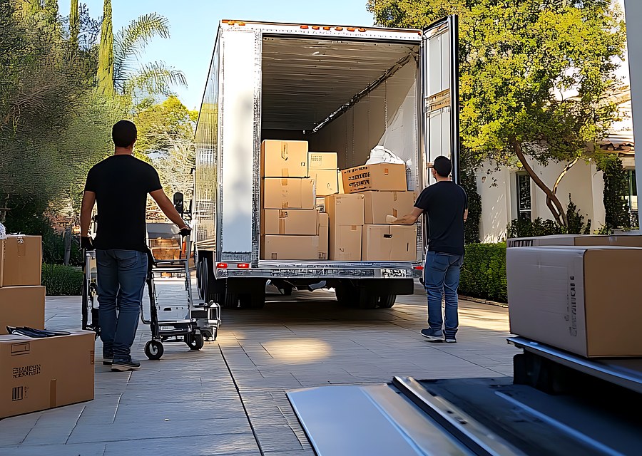 Furniture being moved by professional crew