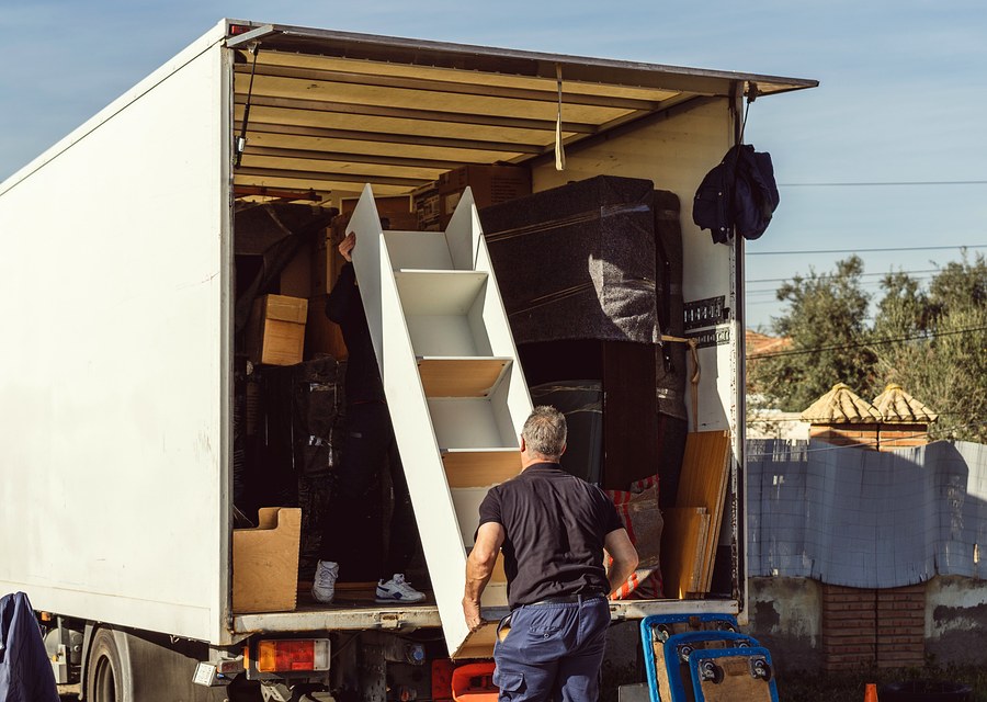 Furniture being moved by professional crew