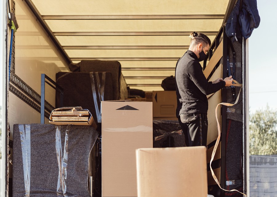 Furniture being moved by professional crew