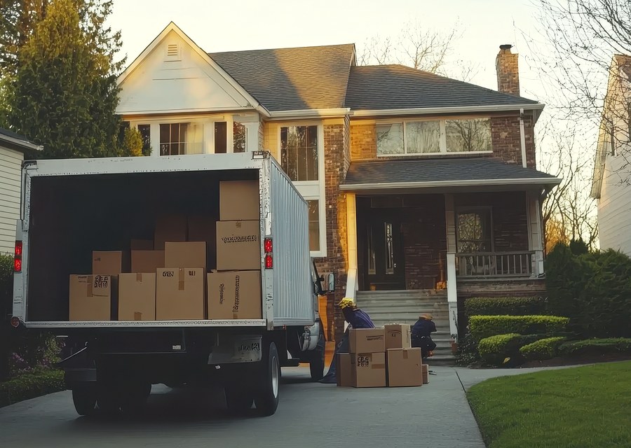 Furniture being moved by professional crew
