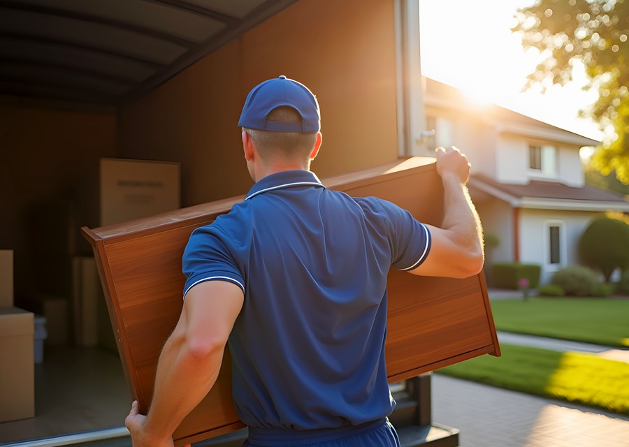 Furniture being moved by professional crew