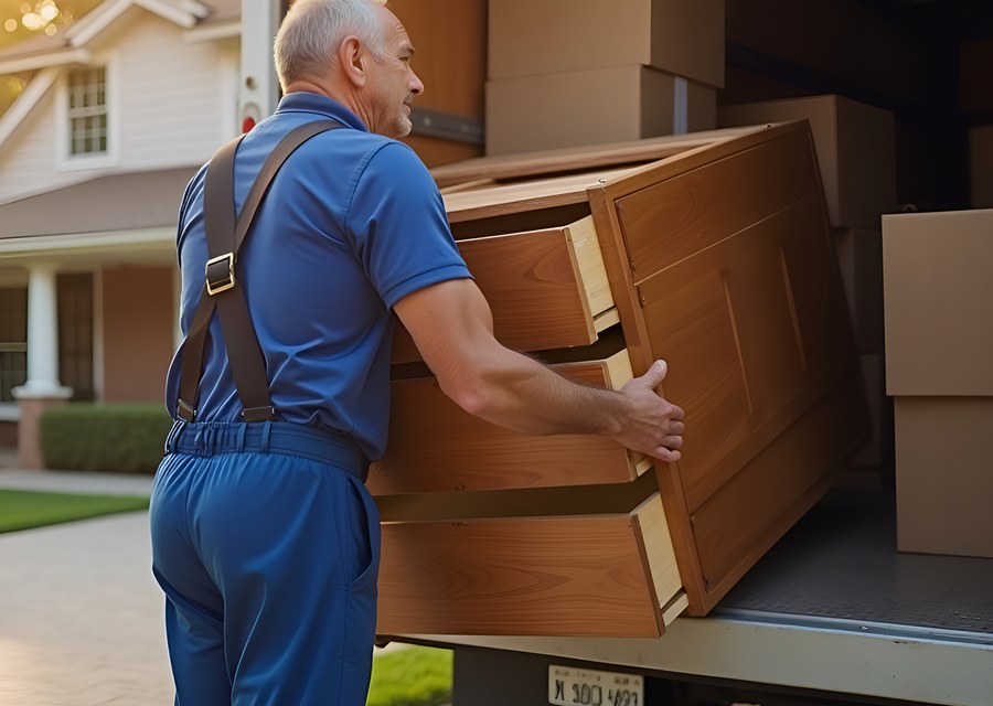 Furniture being moved by professional crew