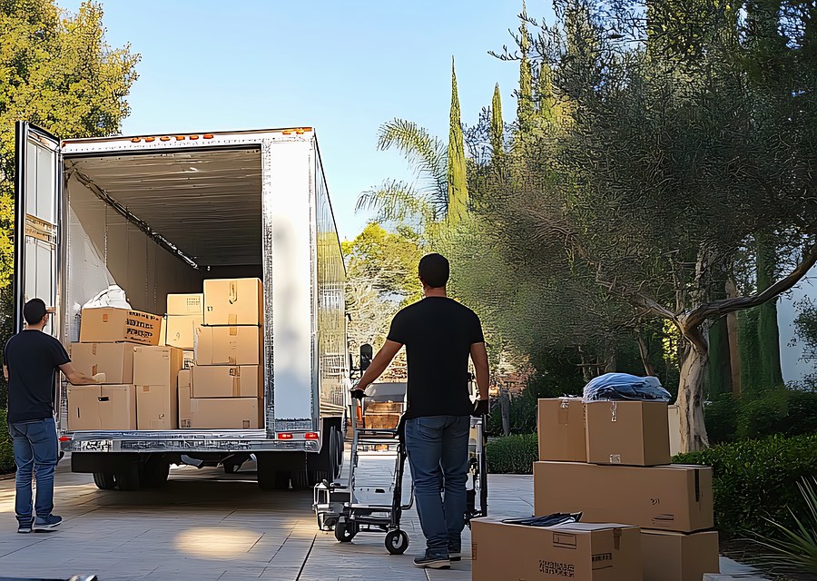 Furniture being moved by professional crew