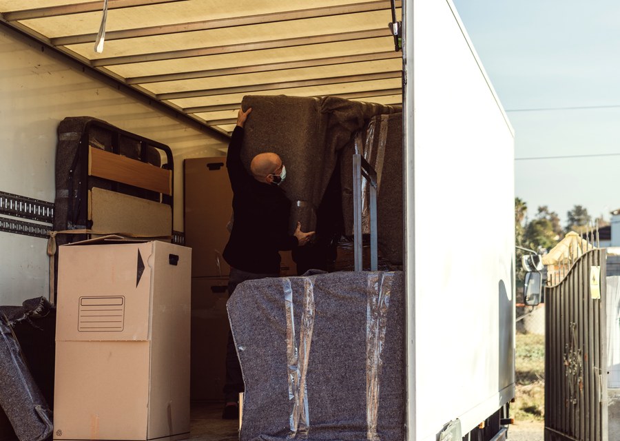 Furniture being moved by professional crew