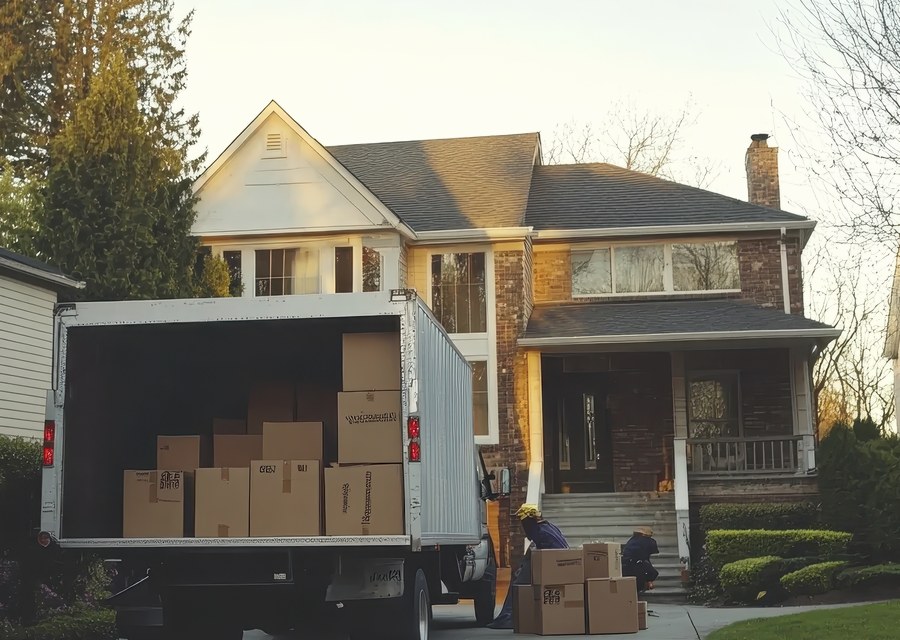 Furniture being moved by professional crew