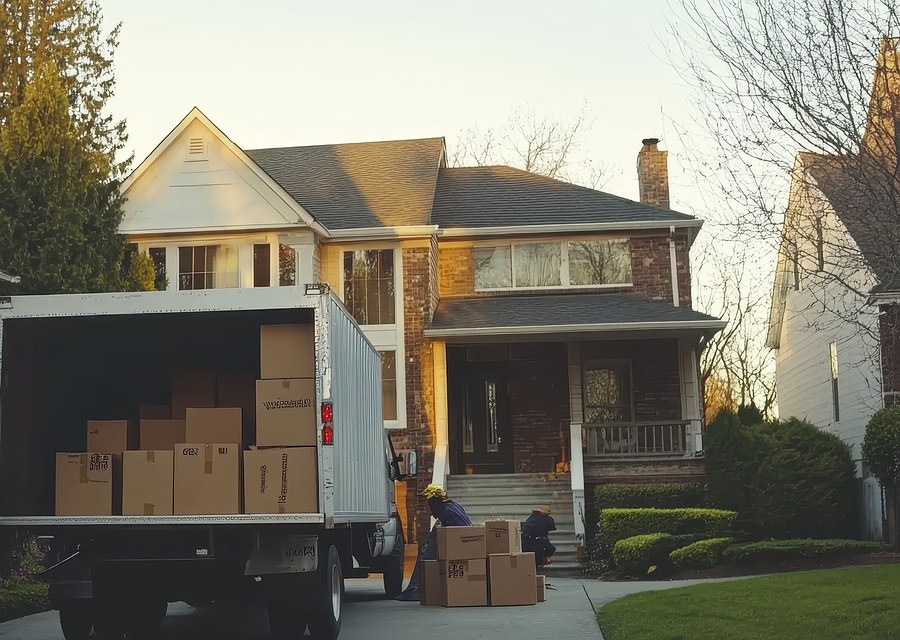 Furniture being moved by professional crew