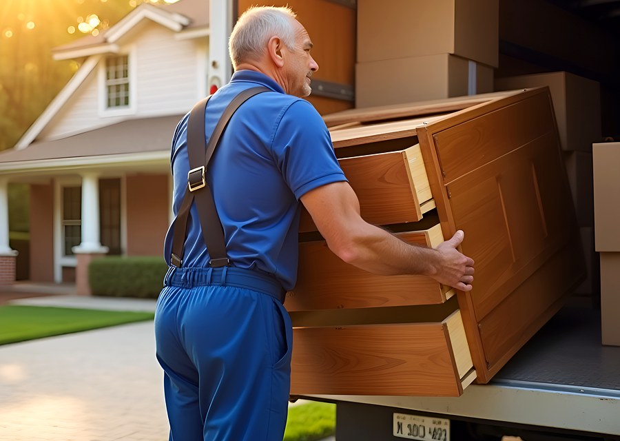 Furniture being moved by professional crew