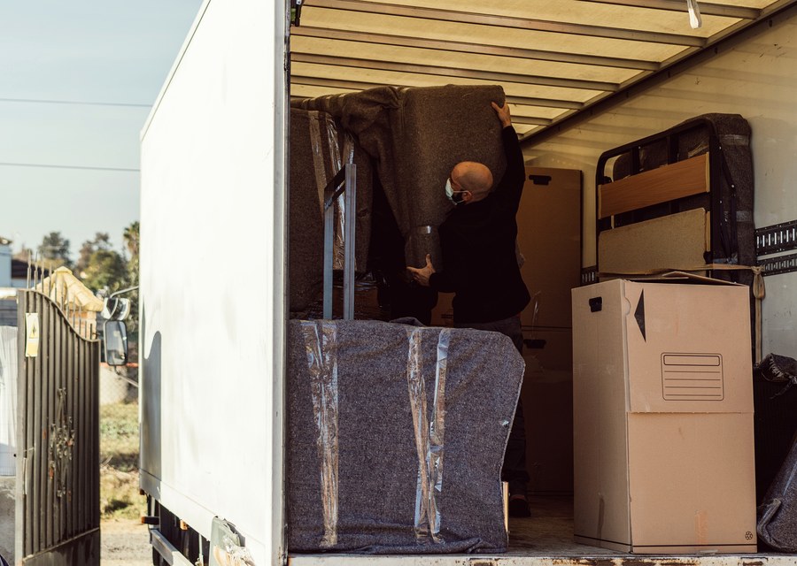 Furniture being moved by professional crew