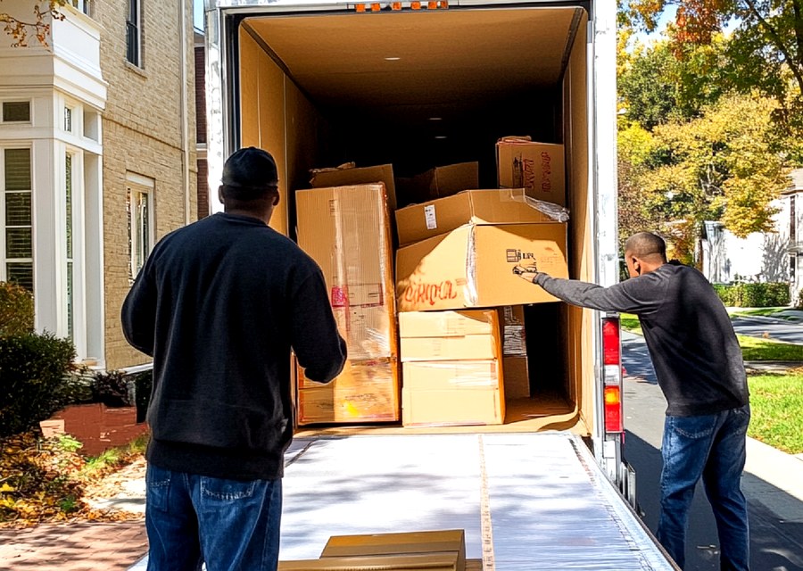 Furniture being moved by professional crew