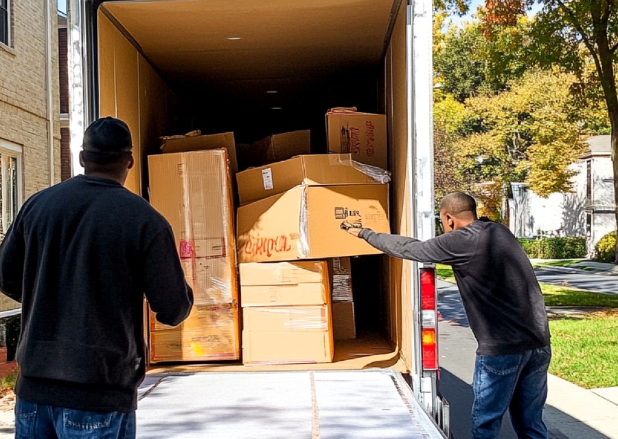 Furniture being moved by professional crew