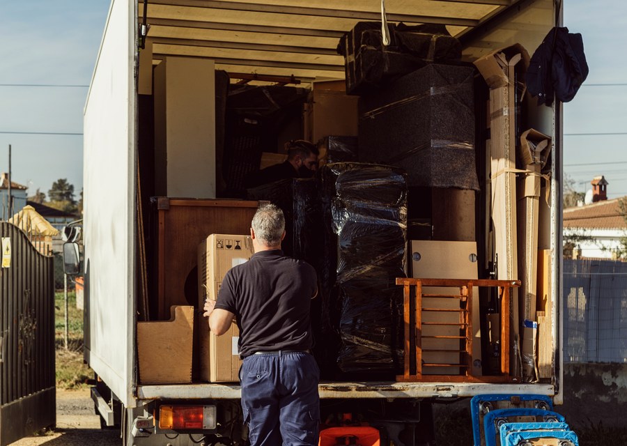 Furniture being moved by professional crew