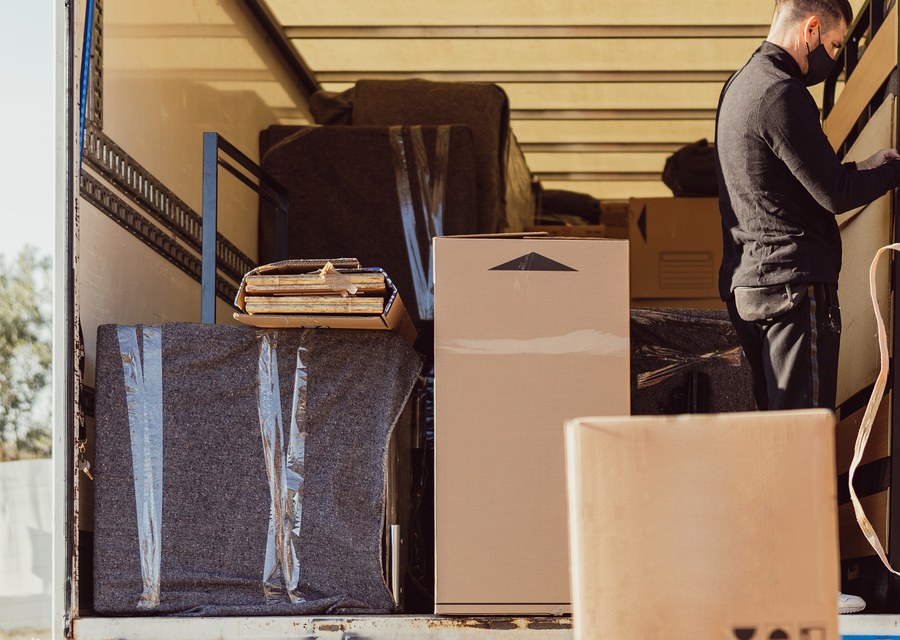 Furniture being moved by professional crew