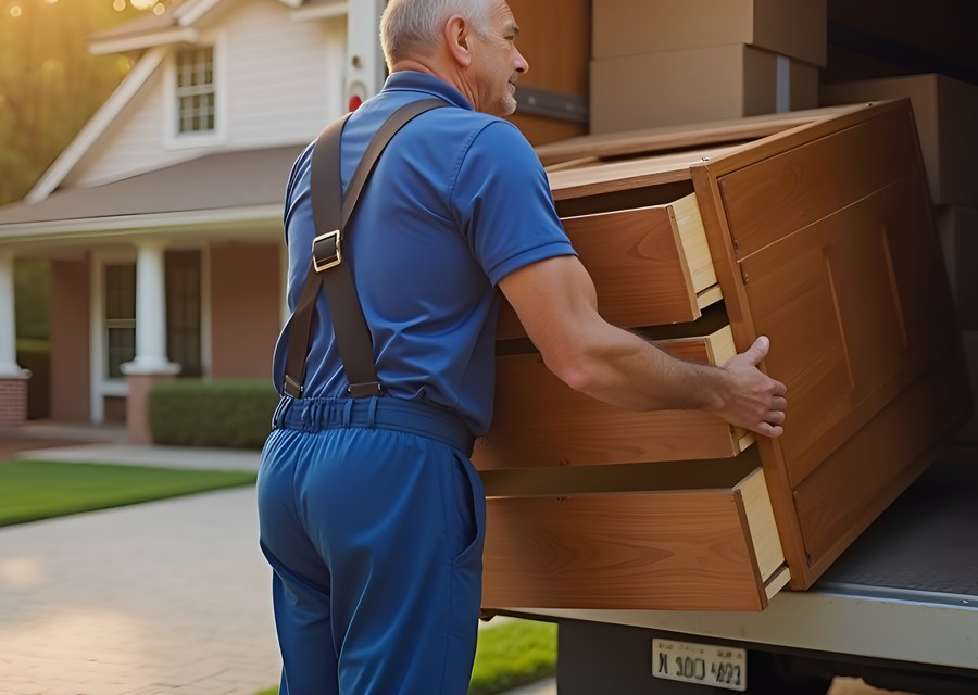 Furniture being moved by professional crew