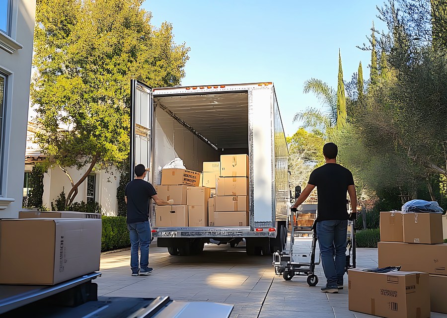 Furniture being moved by professional crew