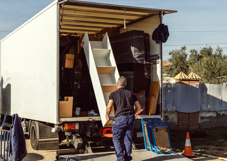 Furniture being moved by professional crew